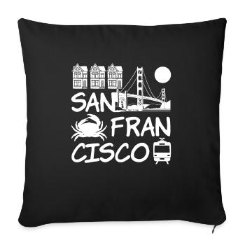 Souvenir de San Francisco en Californie - Housse de coussin décorative 45 x 45 cm - noir - Devant