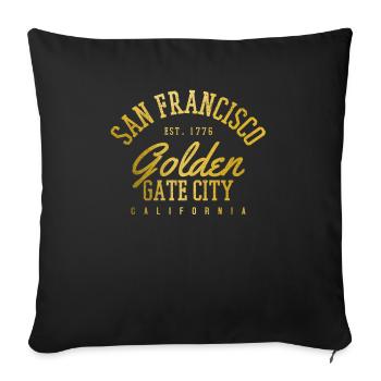 San Francisco California Souvenir - Sofa pillowcase 17,3'' x 17,3'' (45 x 45 cm) - black - Front