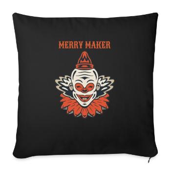 Circus Clown Funny Scary Creep Jester Spooky Joker - Sofakissenbezug 45 x 45 cm - Schwarz - Vorne
