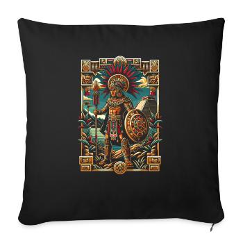 Aztec Warrior Native Mexican Aztec Civilization - Sofa pillowcase 17,3'' x 17,3'' (45 x 45 cm) - black - Front