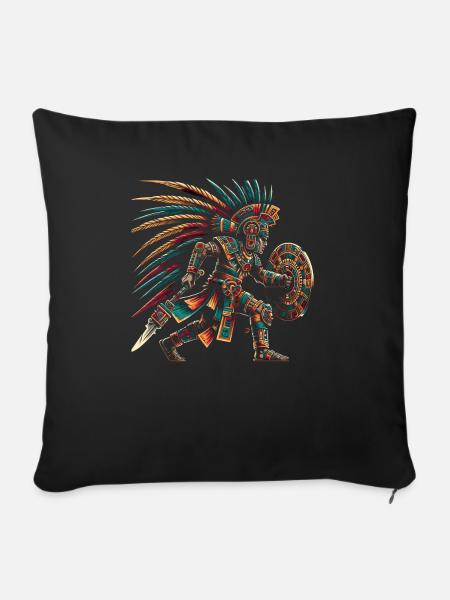 Aztekischer Krieger Mexikanische Azteken-Zivilisation - Sofakissenbezug 45 x 45 cm - Schwarz