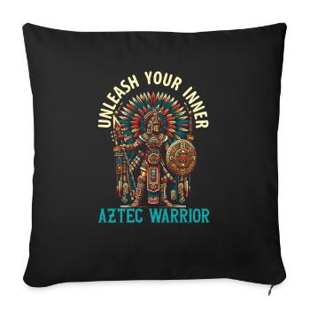 Aztec Warrior Native Mexican Aztec Civilization - Sofa pillowcase 17,3'' x 17,3'' (45 x 45 cm) - black - Front