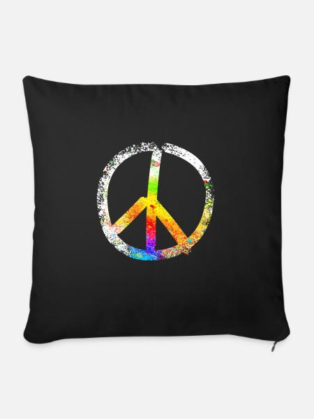 peace sign speckled 03 - Sofakissenbezug 45 x 45 cm - Schwarz