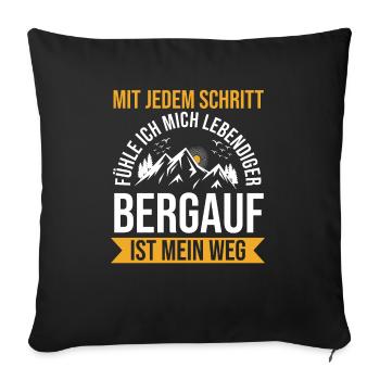 Mountaineer, Hiking, Hiker, Climbing, Mountaineering - Sofa pillowcase 17,3'' x 17,3'' (45 x 45 cm) - black - Front