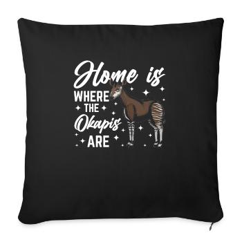 Funny zookeeper okapi lover - Sofa pillowcase 17,3'' x 17,3'' (45 x 45 cm) - black - Front