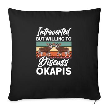 Funny zookeeper okapi lover - Sofa pillowcase 17,3'' x 17,3'' (45 x 45 cm) - black - Front