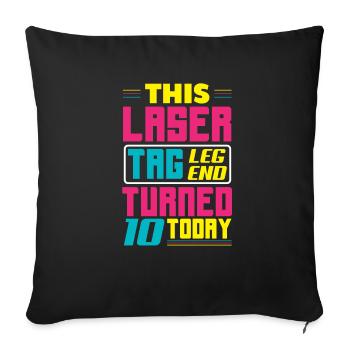 Laser Tag Birthday Party – Laser Tag 10 - Sofa pillowcase 17,3'' x 17,3'' (45 x 45 cm) - black - Front