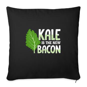 Véganisme végétarien au chou frisé - Housse de coussin décorative 45 x 45 cm - noir - Devant