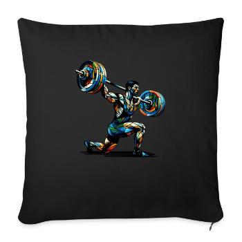 Polygon Art Weightlifter Weights Weightlifting Gym - Sofa pillowcase 17,3'' x 17,3'' (45 x 45 cm) - black - Front