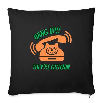 hang up the phone - Sofa pillowcase 17,3'' x 17,3'' (45 x 45 cm) - black - Front