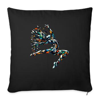 Polygon Art Gymnastic Gymnast Acrobatics - Sofa pillowcase 17,3'' x 17,3'' (45 x 45 cm) - black - Front
