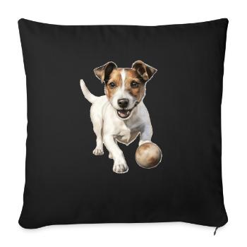 Jack Russell Propriétaire de chien T Vêtements de - Housse de coussin décorative 45 x 45 cm - noir - Devant
