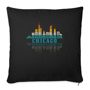 Chicago Illinois Souvenir Gift - Sofa pillowcase 17,3'' x 17,3'' (45 x 45 cm) - black - Front