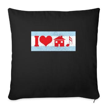 Chicago Illinois Souvenir Gift - Sofa pillowcase 17,3'' x 17,3'' (45 x 45 cm) - black - Front