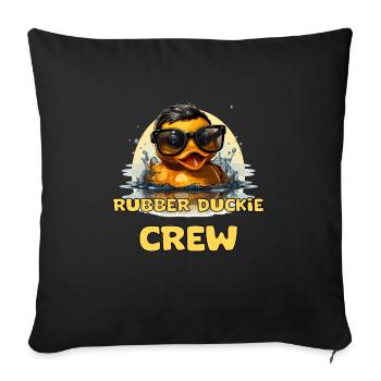 Funny rubber duck with saying - Sofa pillowcase 17,3'' x 17,3'' (45 x 45 cm) - black - Front
