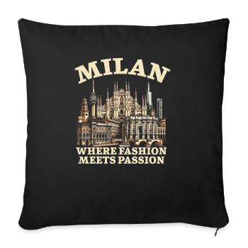 Mailand Italien Reisen Urlaub Italienisch Mailand Skyline - Sofakissenbezug 45 x 45 cm - Schwarz - Vorne