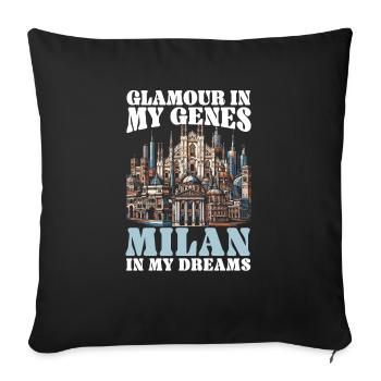 Milan Italie Voyage Vacances Italie Milan Skyline - Housse de coussin décorative 45 x 45 cm - noir - Devant