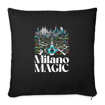 Mailand Italien Reisen Urlaub Italienisch Mailand Skyline - Sofakissenbezug 45 x 45 cm - Schwarz - Vorne