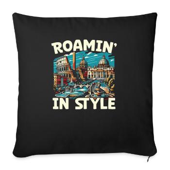 Rom Italien Reisen Italienisch Roma Italia I Love Rome - Sofakissenbezug 45 x 45 cm - Schwarz - Vorne