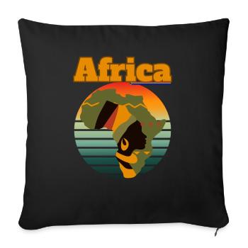 Afrique Afro-descendant - Housse de coussin décorative 45 x 45 cm - noir - Devant