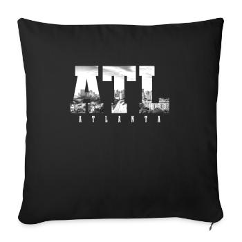Atlanta, Géorgie - Housse de coussin décorative 45 x 45 cm - noir - Devant