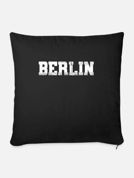 Berlin Skyline Deutschland - Sofakissenbezug 45 x 45 cm - Schwarz