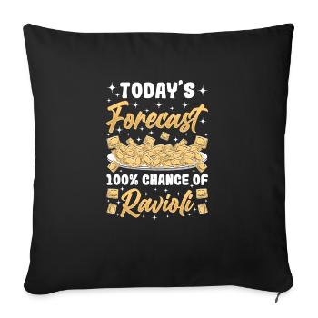 Pâtes raviolis italiennes drôles - Housse de coussin décorative 45 x 45 cm - noir - Devant
