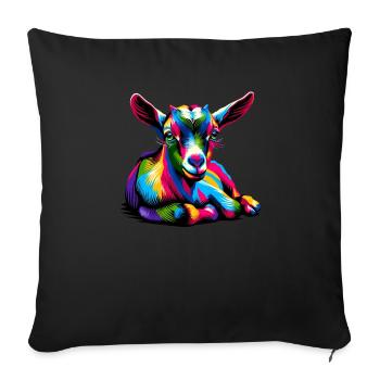 Colorful Pop Art Goats Farm Animal Goat Lover - Sofa pillowcase 17,3'' x 17,3'' (45 x 45 cm) - black - Front