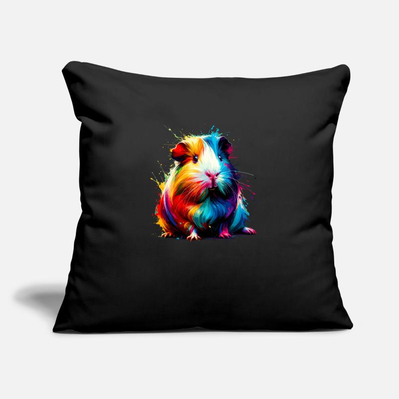 Splash Art coloré cochon d’Inde amant cochons d’Inde Housse de coussin décorative 45 x 45 cm