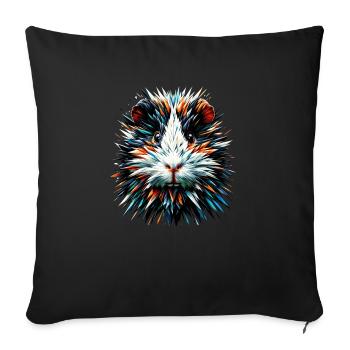 Polygone Art Cochon d’Inde amant Cochons d’Inde - Housse de coussin décorative 45 x 45 cm - noir - Devant