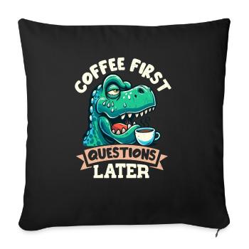 Mürrischer Trex-dinosaurier Mit - Sofakissenbezug 45 x 45 cm - Schwarz - Vorne