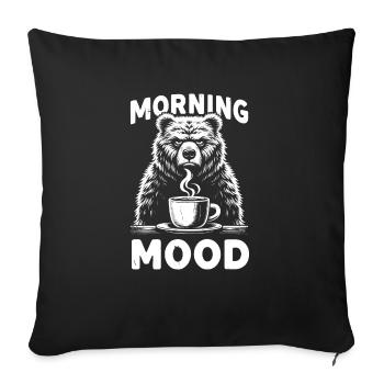 Grumpy Bear With Coffee Morning Mood - Sofa pillowcase 17,3'' x 17,3'' (45 x 45 cm) - black - Front