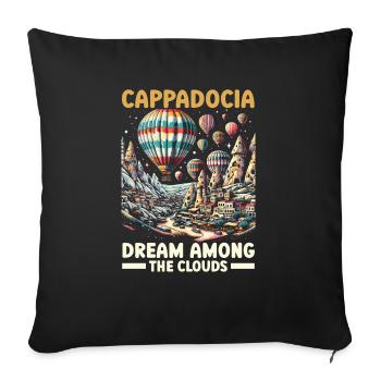 Cappadoce Turquie Voyage Vacances J’aime Istanbul - Housse de coussin décorative 45 x 45 cm - noir - Devant