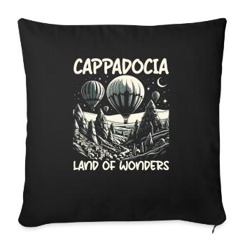 Cappadoce Turquie Voyage Vacances J’aime Istanbul - Housse de coussin décorative 45 x 45 cm - noir - Devant