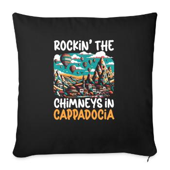 Cappadoce Turquie Voyage Vacances J’aime Istanbul - Housse de coussin décorative 45 x 45 cm - noir - Devant