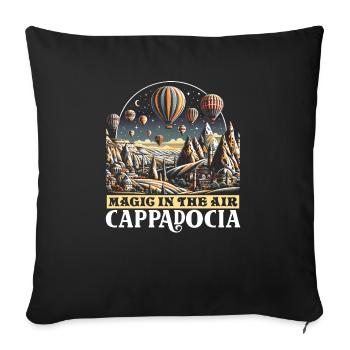 Cappadoce Turquie Voyage Vacances J’aime Istanbul - Housse de coussin décorative 45 x 45 cm - noir - Devant