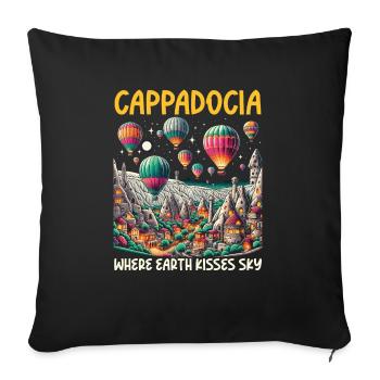 Cappadoce Turquie Voyage Vacances J’aime Istanbul - Housse de coussin décorative 45 x 45 cm - noir - Devant