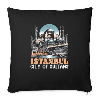 Istanbul Turquie Voyage Vacances J’aime Istanbul - Housse de coussin décorative 45 x 45 cm - noir - Devant