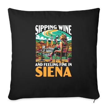 Sienne, Italie, Voyage, Vacances, Italien, J’aime l’Italie - Housse de coussin décorative 45 x 45 cm - noir - Devant