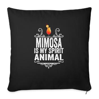 Mimose ist mein Geisttier T-Shirt Lustiges Trinken - Sofakissenbezug 45 x 45 cm - Schwarz - Vorne