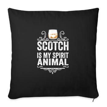 Scotch est mon Animal drôle de whisky boire - Housse de coussin décorative 45 x 45 cm - noir - Devant