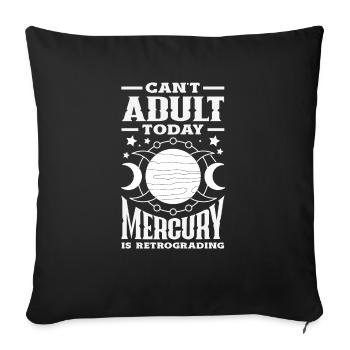 Retrograde planets Mercury retrograde - Sofa pillowcase 17,3'' x 17,3'' (45 x 45 cm) - black - Front