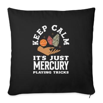 Retrograde planets Mercury retrograde - Sofa pillowcase 17,3'' x 17,3'' (45 x 45 cm) - black - Front