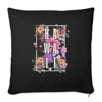Hawaï Aloha Souvenir hawaïen - Housse de coussin décorative 45 x 45 cm - noir - Devant