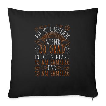 Weather Germany, Weather Forecast Funny - Sofa pillowcase 17,3'' x 17,3'' (45 x 45 cm) - black - Front