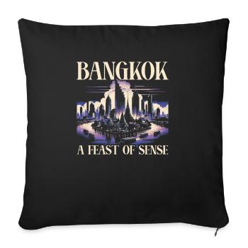 Bangkok Thailand Travel Vacation Thai Language - Sofa pillowcase 17,3'' x 17,3'' (45 x 45 cm) - black - Front