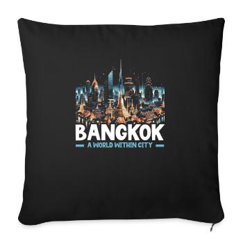 Bangkok Thailand Travel Vacation Thai Language - Sofa pillowcase 17,3'' x 17,3'' (45 x 45 cm) - black - Front