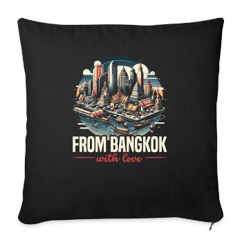 Bangkok Thailand Travel Vacation Thai Language - Sofa pillowcase 17,3'' x 17,3'' (45 x 45 cm) - black - Front