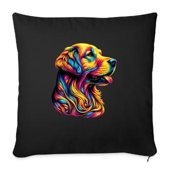 Chien Golden Retriever - Housse de coussin décorative 45 x 45 cm - noir - Devant