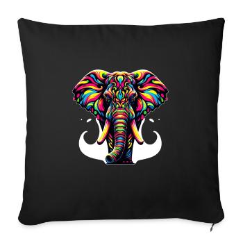 Elephant - Sofa pillowcase 17,3'' x 17,3'' (45 x 45 cm) - black - Front